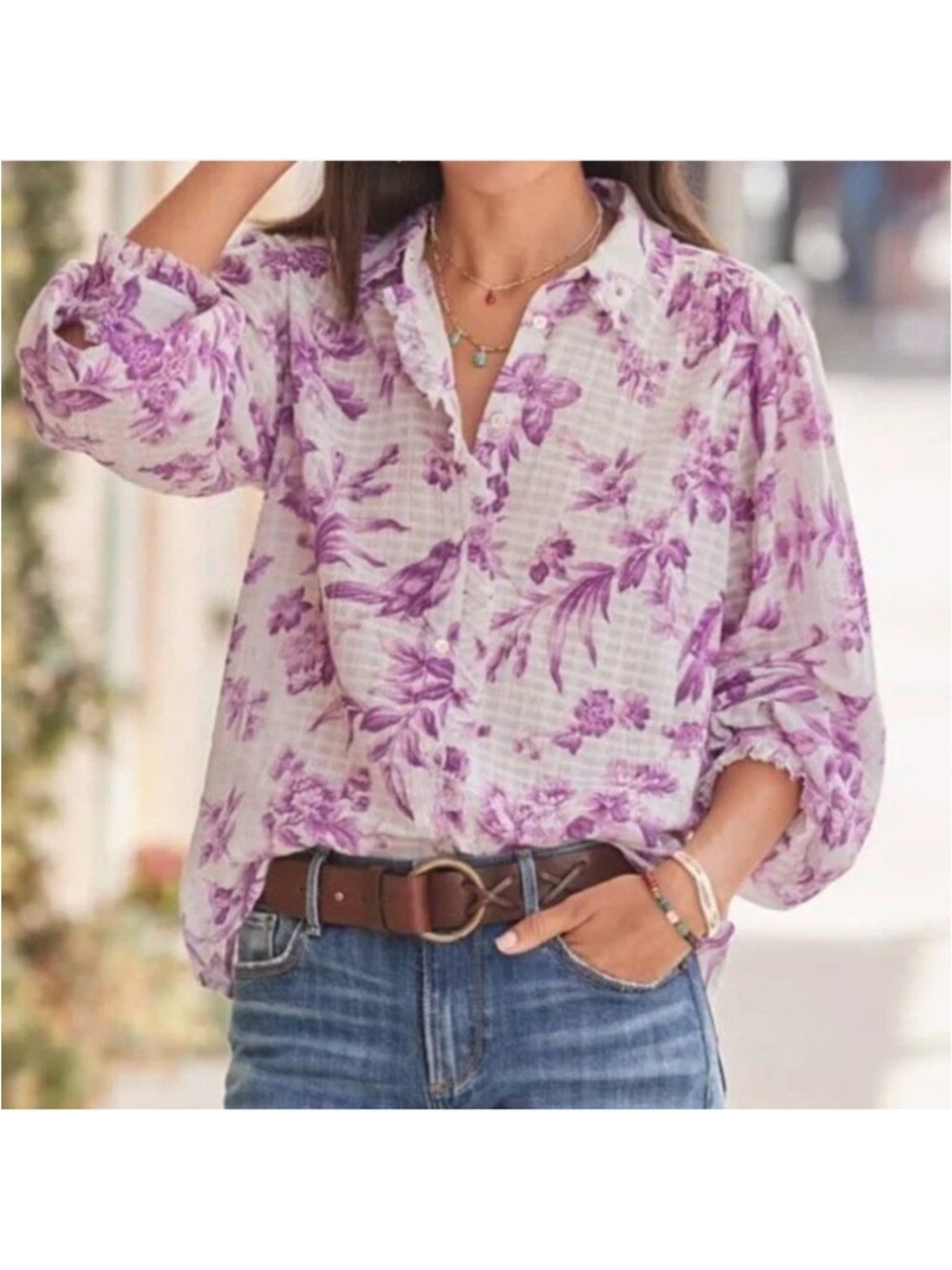 Sundance Chantilly Blooms Top In Violet Size XS